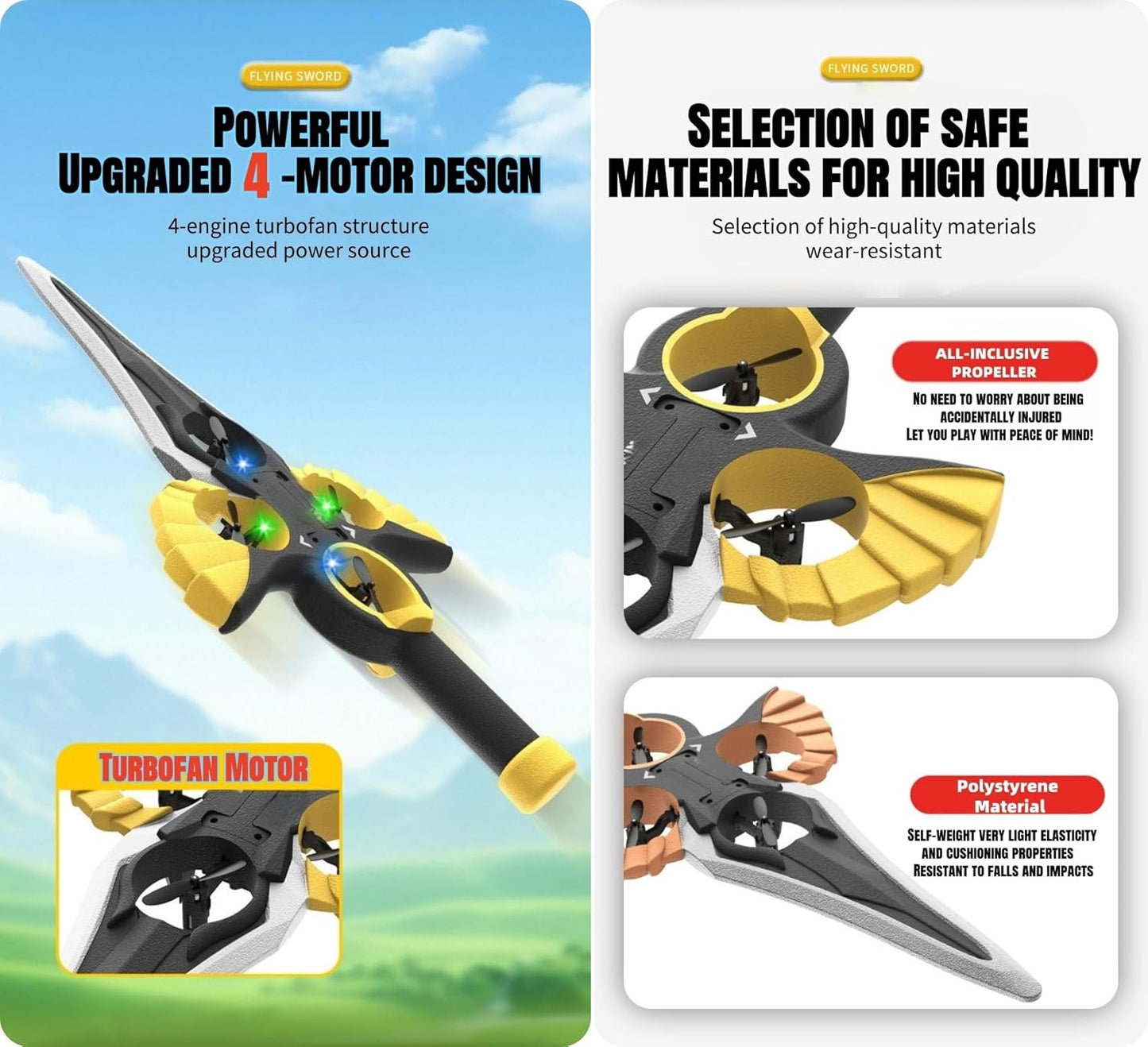 RC Flying Sword-Hand Wave/Controller Mode, 2 Batteries included - US Stock