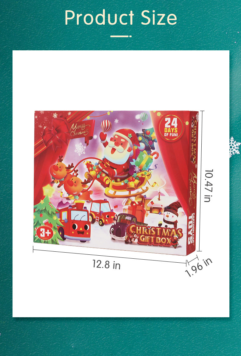 Christmas Countdown Calendar 2025 Unboxing Toy Pull-Back Inertia Car Toy Blind Box