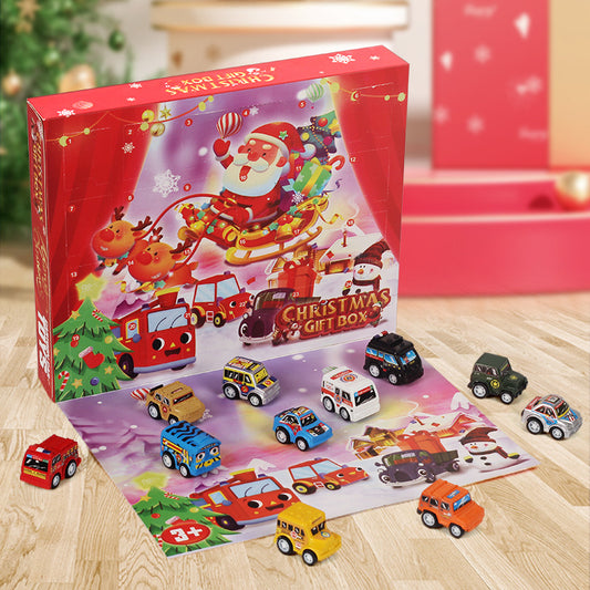 Christmas Countdown Calendar 2025 Unboxing Toy Pull-Back Inertia Car Toy Blind Box