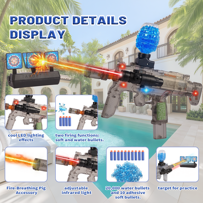 Galaxy MP7 Gel Ball&Soft Bullet Dual Modes Blaster With IR&Muzzle Light | US Stock